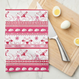 Guide Hund Tale Shepherd Mönster - Red - Kökshandduk