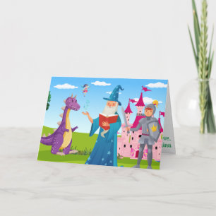 Guide Knight Dragon Fairy Tale Kids Fab Colorful Kort