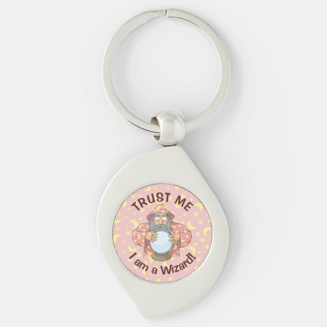 Guide med Boll Swirl Silverfärgad Nyckelring (Framsidan)