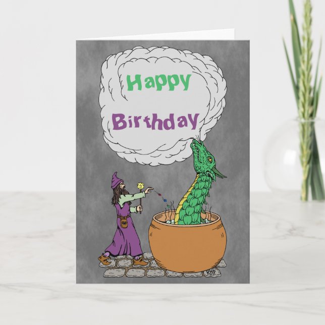 Guide och Dragon Birthday Card Kort (Framsida)