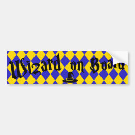 Guide ombord, blått och gult, Bumper Sticker Bildekal