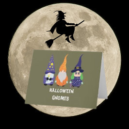 Guide Pumpkin Witch Halloween Gnome-hälsningskort Tack Kort