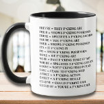 Guide till Grammar Funny Sarkastic Grammar Expleti Mugg<br><div class="desc">Lustigt Sarcastic Grammar Police Olämpligt Expletive,  du kan ge denna sarkastiska gåva direkt till din bror,  syster,  bästa vän,  i lagar,  kusiner,  chef,  medarbetare,  kolleger,  bokstavligen vem som helst.</div>