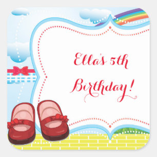 Guide till Oz Birthday Stickers Fyrkantigt Klistermärke