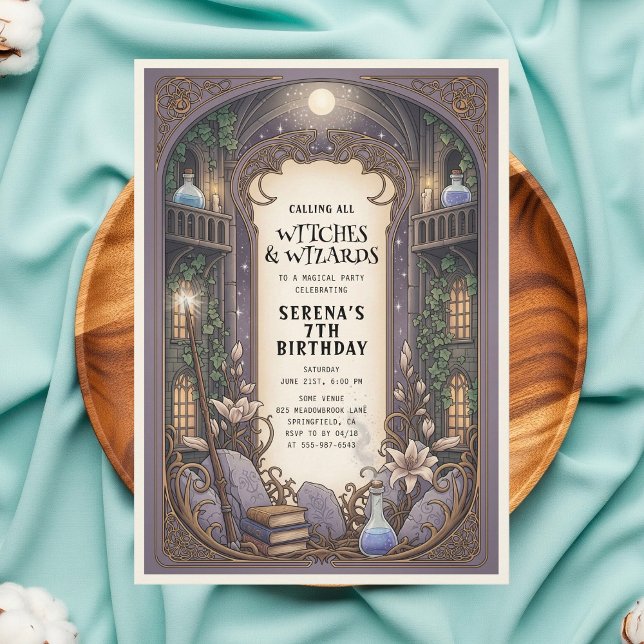 Guide Witch Magic Castle Birthday Inbjudningar (Skapare uppladdad)