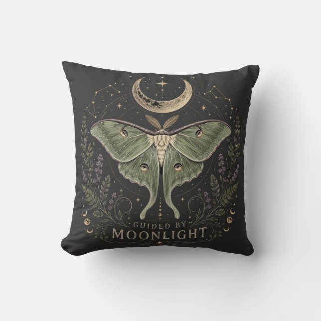 Guided by Moonlight Luna Moth Celestial   Kudde (Framsida)