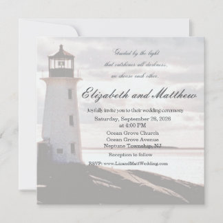 Guided by the Light Lighthouse Wedding Invitation Inbjudningar