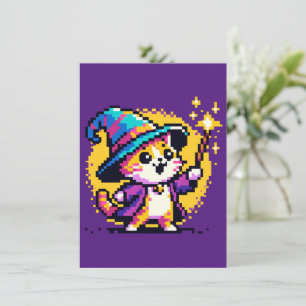 Guidekatt - Magic Pixel Art Fantasy Design Julkort