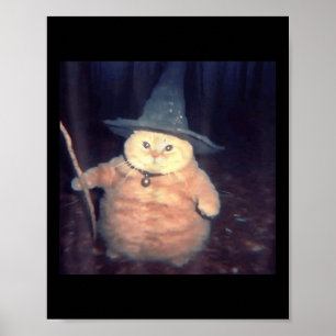 guideklammer för Halloween-kattnota _1 Poster