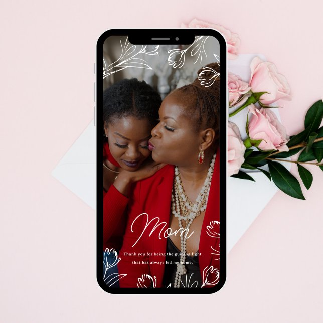 Guidekort för lätt digitalt Mors dag Inbjudningar (Skapare uppladdad)