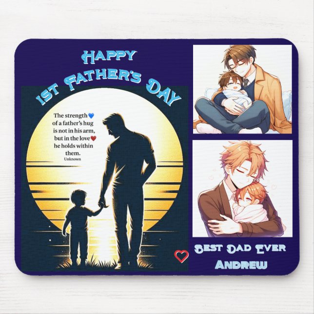 Guideljus - Far och barnssolnedgång Musmatta (Framsidan)