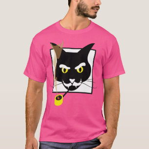 Guiden Black Cat Smoking Magic T Shirt