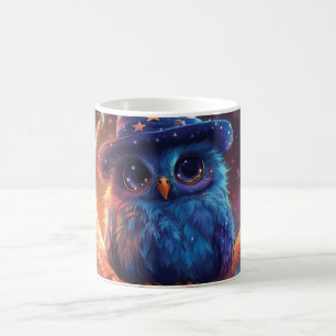 Guiden Cute Uggla på Måne: Magic Fantasy Art Kaffemugg