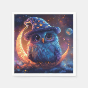 Guiden Cute Uggla på Måne: Magic Fantasy Art Pappersservett