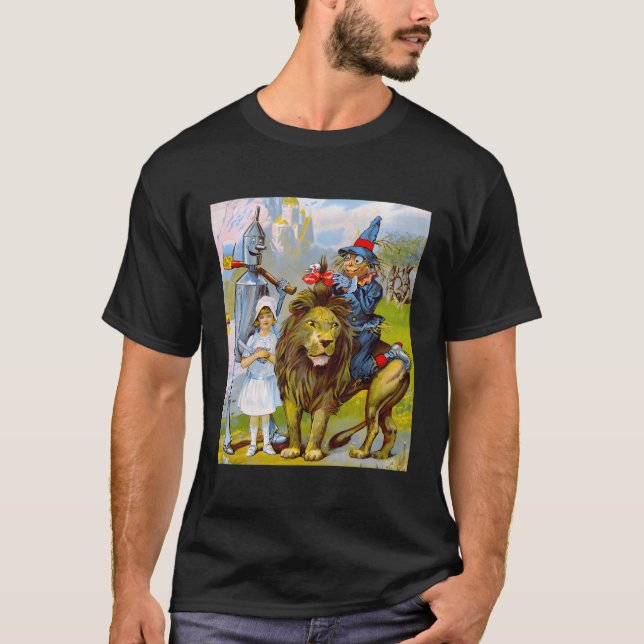 Guiden Emerald City Oz Tin Lejon Fågelskrämma Doro T Shirt (Framsida)