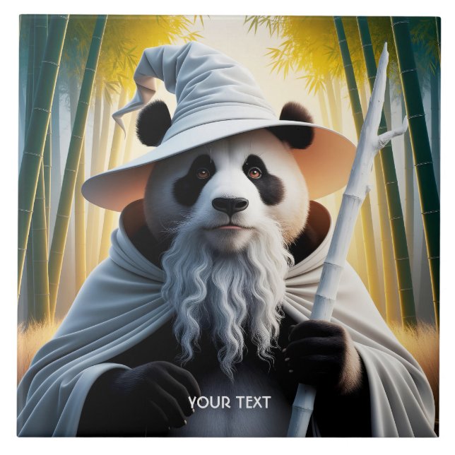 Guiden Fantasy Cute Old Panda Kakelplatta (Framsidan)
