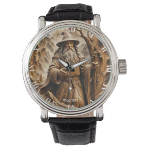 Guiden Fantasy Cute Wooden Carving Armbandsur