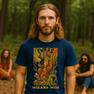 Guiden Gnarly Träd Retro Psychedelic Art T Shirt