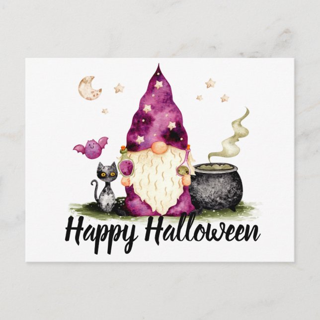 Guiden happy halloween Gnome Vykort (Framsida)