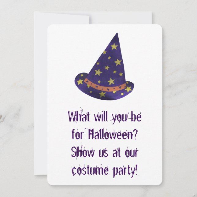 Guiden Hat Halloween Costume Party-inbjudningar Inbjudningar (Framsida)