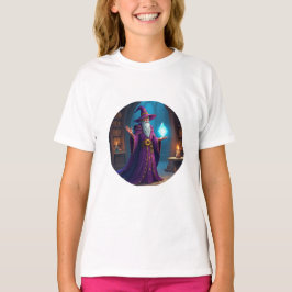 Guiden konsulterar hans magiska Crystal T Shirt