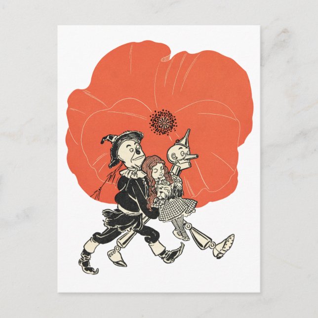 Guiden Oz Dorothy och Poppies Vykort (Framsida)