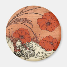 Guiden Oz Dorothy och Toto i Poppies Magnet