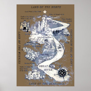 Guiden Oz Karta Sällsynt Poster