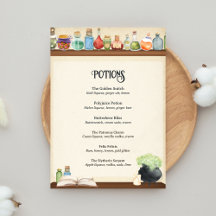 Guiden Party Drinks Meny Potions Pub Menu