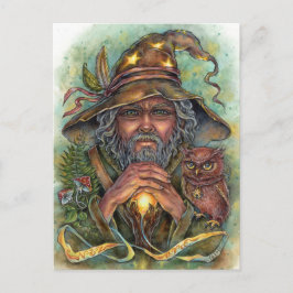 Guiden Postcard Forest Fantasy Magic Uggla Vykort