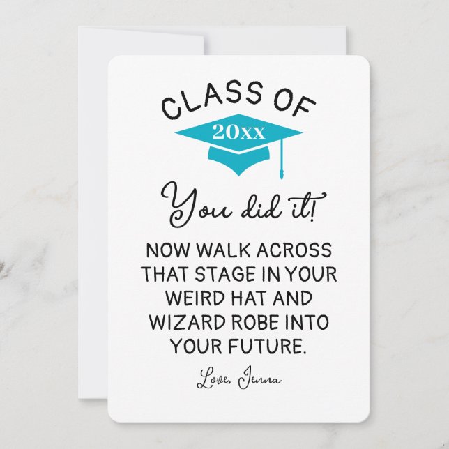 Guiden Robe och Hat Studenten 2025 Lustigt Anpassn Julkort (Framsida)