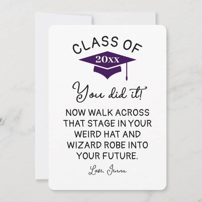 Guiden Robe och Hat Studenten 2025 Lustigt Anpassn Julkort (Framsida)