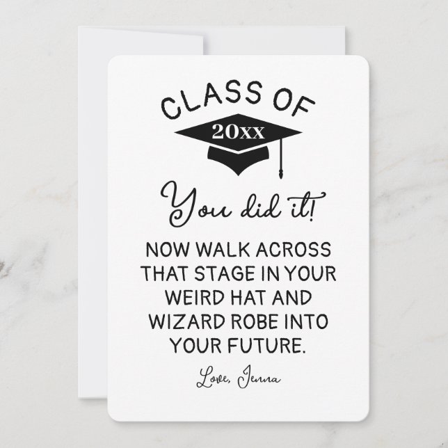 Guiden Robe och Hat Studenten 2025 Lustigt Anpassn Julkort (Framsida)