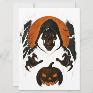 Guiden Scary Halloween - Creepy Hooded Skull Kort
