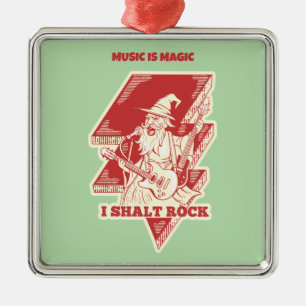Guiden spelar gitarr julgransprydnad metall