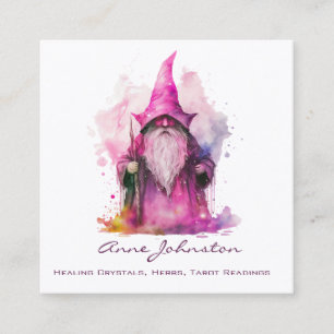 Guiden Watercolor Gnome Fyrkantigt Visitkort