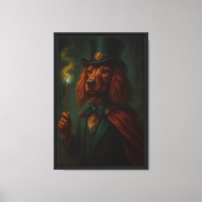 Guidens Hund i Hat Canvas Art Print (Framsida)