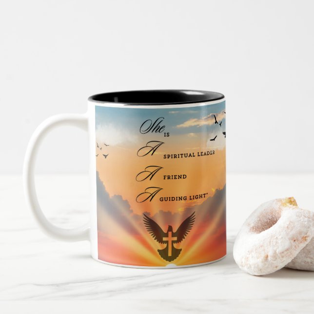 "Guiding Light Sunset" inspirational Mugg" Två-Tonad Mugg (Med munk)