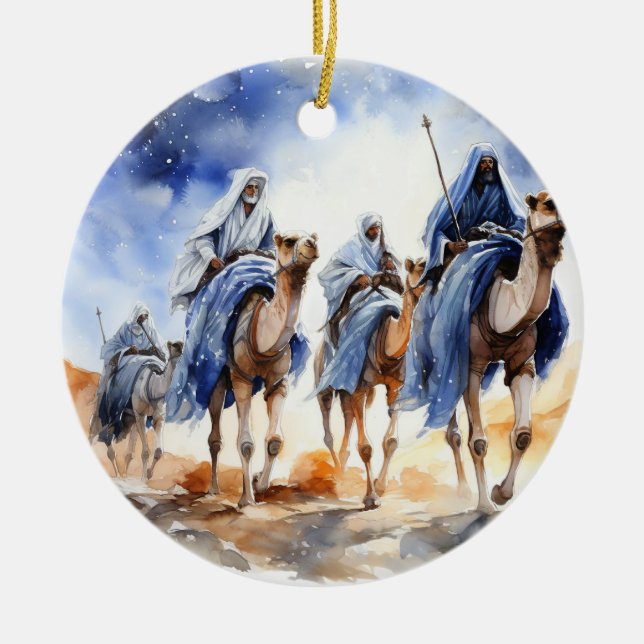 Guiding Star - Three Wise Manar Ornament" Julgransprydnad Keramik (Framsidan)
