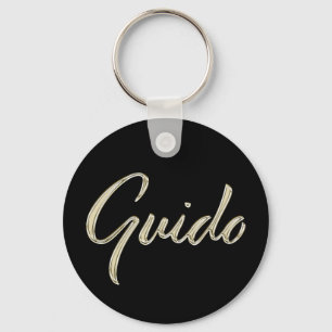Guido Namn whitegold Button Schlüsselanhänger Nyckelring