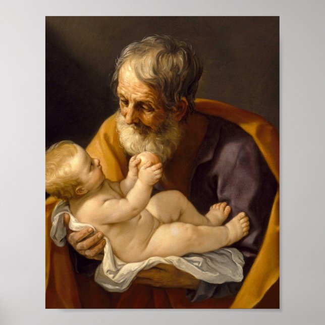 Guido Reni - Saint Joseph och Kristus Child Poster (Framsidan)
