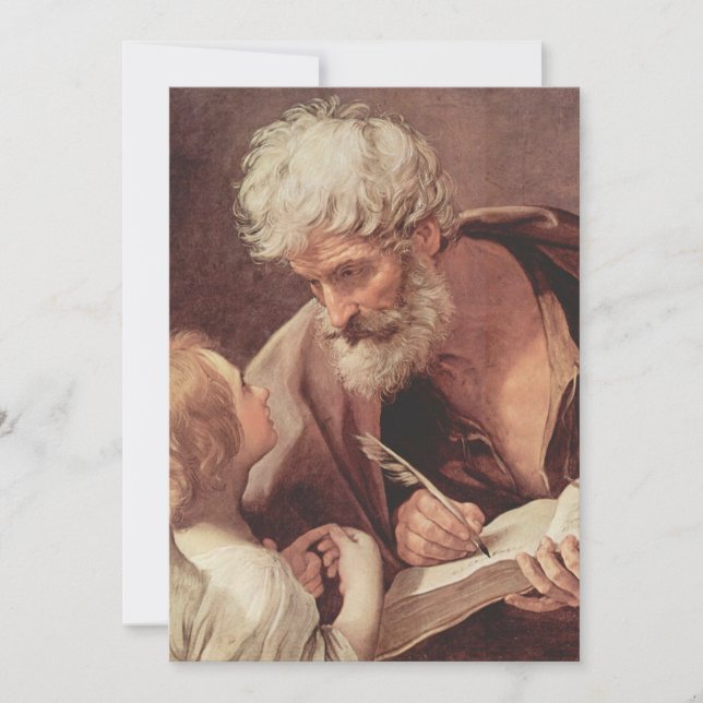 Guido Reni - Saint Matthew the Evangelist and an A Inbjudningar (Framsida)