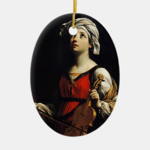 Guido Reni- St Cecilia Julgransprydnad Keramik