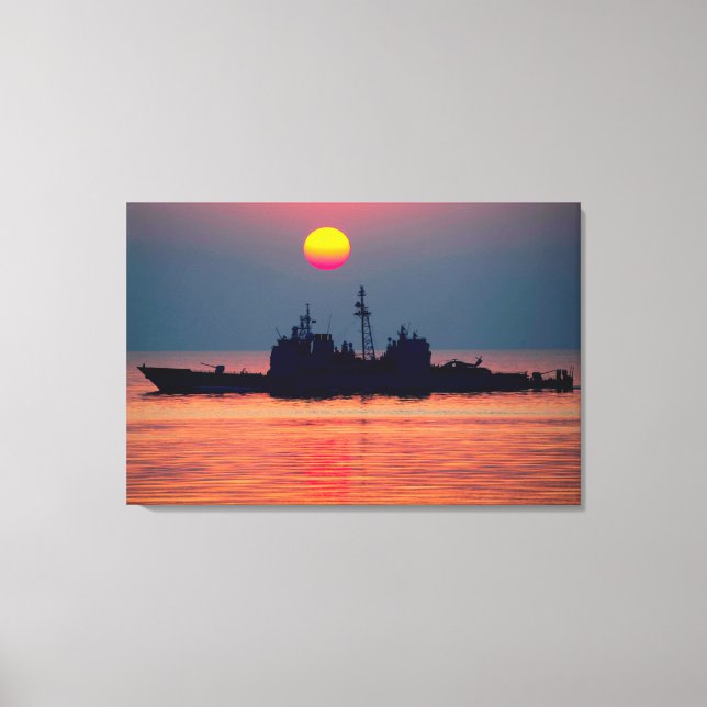 GUIED-MISSILE CRUISER - CG-53 24x36 Canvastryck (Framsida)