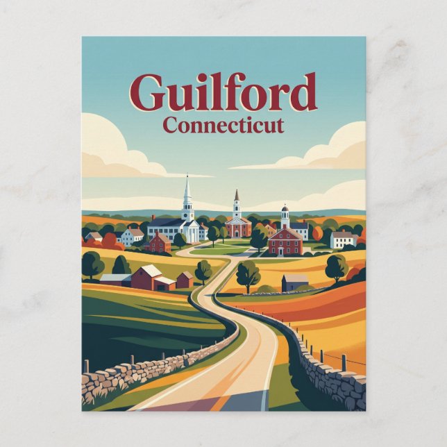 Guilford Connecticut Vykort (Framsida)