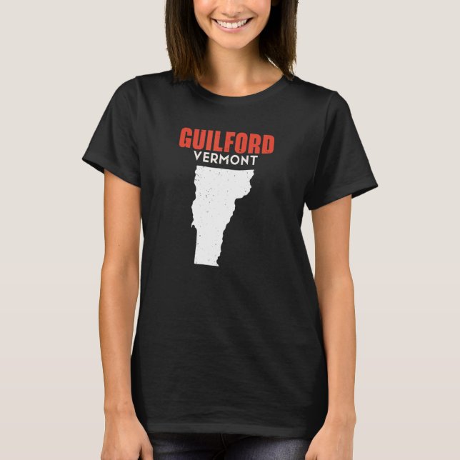 Guilford Vermont USA State America Travel Vermonte T Shirt (Framsida)