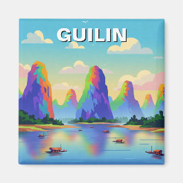 Guilin China Li River Abstrakt Art Magnet
