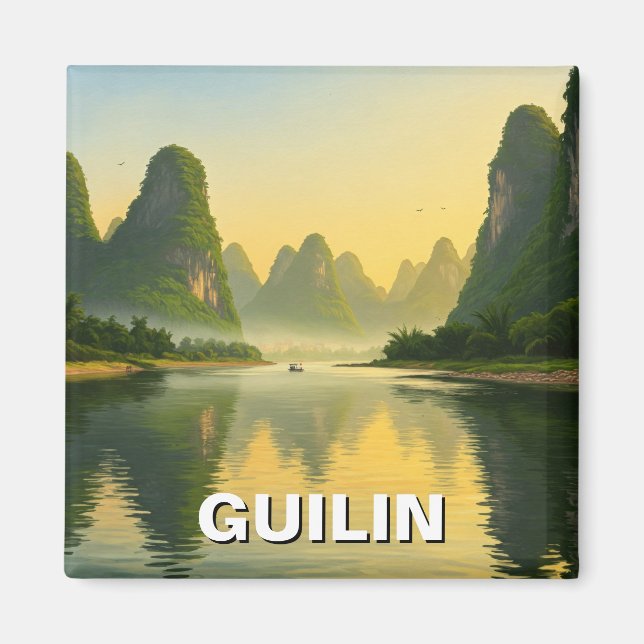 Guilin China Li River Travel Magnet (Framsidan)