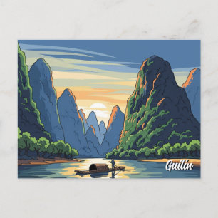 Guilin China Li River Travel Vykort
