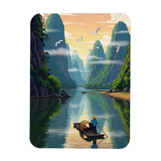 Guilin Kina Li Flod Resa Magnet (Vertikal)